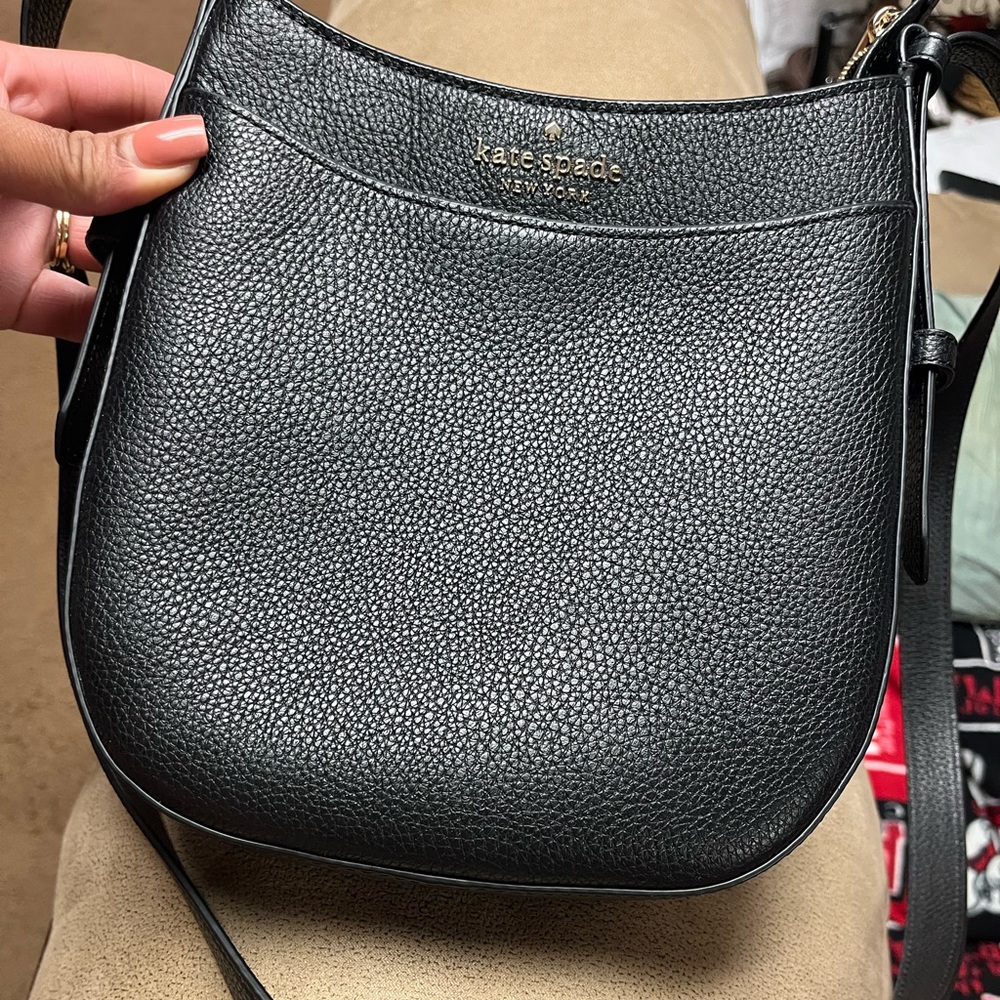 Kate Spade Leila North South Top Zip Crossbody Black Leather - Picture 8 of 8